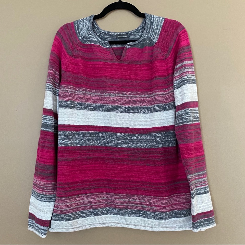 Eddie Bauer Pink Striped Sweater